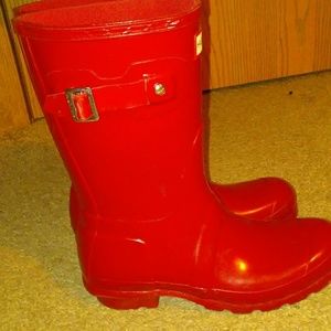 Hunter Original Short Red Rain Boot ☔👢💙